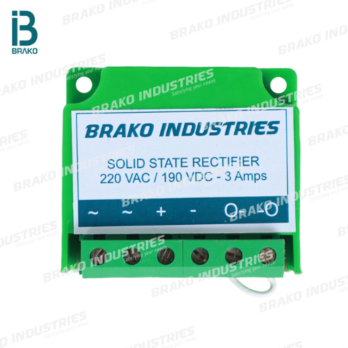 Solid state rectifier for electromagnetic brake coil — BRAKO Industries